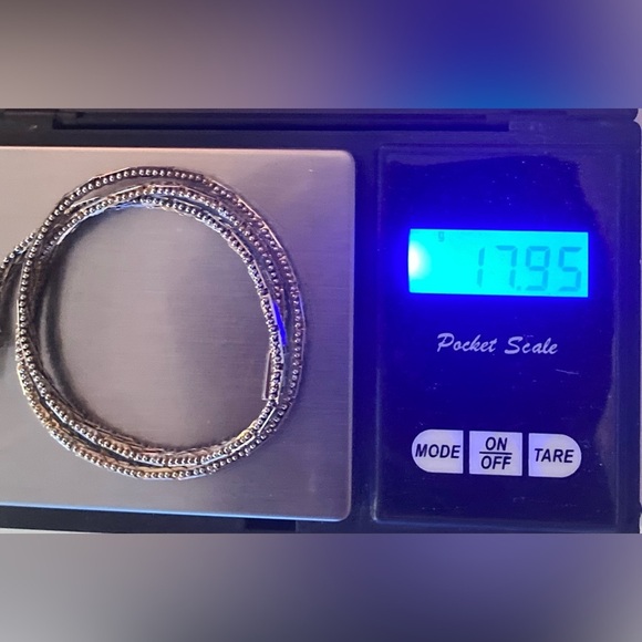 VTG Art Deco 800 Silver Mesh & Ball Bead Link Flat Laying Chain 16” / 17.9g - Picture 11 of 11